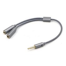 3.5mm 잭 마이크 헤드셋 오디오 분배기 케이블 여성 2 남성 헤드폰 Aux 연장 전화 컴퓨터에 대 한, 02 silver_01 < =0.5m