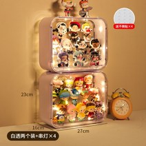 마징가 케이스 아크릴 레고 미니피규어 액자 장식장, 대용량모델-2팩+스트링라이트4