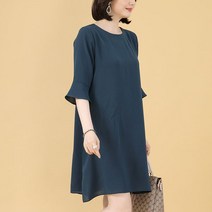 애비뉴투지 엄마옷 벨 소매 여성 여름 칠부 하객룩 롱 원피스 O06220 50대 60대 중년여성