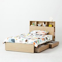 한샘 샘베딩 플레인 전면수납 침대 SS_서랍형+노뜨LFK, 색상:A형: 메이플(A)