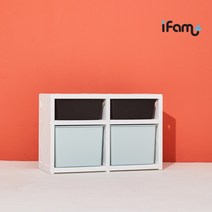 아이팜 마이픽 모듈형 정리함 2단 더블 장난감정리함 기저귀정리함, 4.그레이+화이트, 1개