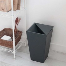 모던 사각 디자인 뚜껑 없는 휴지통 종량제 사이즈 _ 30690EA, 소 그레이