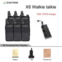 무전기 인이어 워키토키 6pcs Zastone X6 400 470 UHF 휴대용 핸드, 협력사, 6개 단일 충전