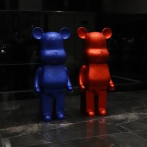 베어브릭 저금통 홀로그램 클라인 수지 오브제 인테리어 장식품 대형 피규어 50cm, 레드
