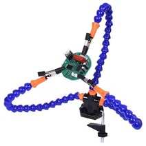 벤치 바이스 작업대 바이스 용접 테이블 3 개의 유연한 암 납땜 인두 스탠드 PCB 납땜 수리, 01 Blue