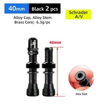 MTB자전거 경량 미니 접이식자전거 Deemount Schrader A V 밸브 40 60mm CNC 가공 양극산화처리 니플 로드 바이크 튜브리스 림 2 피스, 01 AV 40mm Black 1Pair