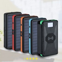 Ciliver 방수 탈착 마그네틱 솔라 보조배터리 접이식 삼방 20 000mah 대용량 무선 이동 전원, 1+2(20000밀리암페어), 초록색 풀색