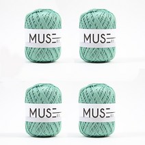[앵콜스] 뮤즈실 MUSE (4볼세트) 가방뜨기 소품실 뜨개실, (##4볼묶음) 813 인디진민트