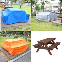 야외 원목 벤치 테이블 방수 커버 덮개 [더퍼], 블랙