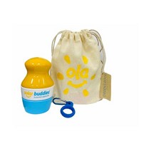 선크림 (bag - p) 솔라버디 리필형 롤 온 선스크린 선크림 어플리케이터 백 번들 어플리케이터 카라비나 클립 포함 가족용 아동용 성인용 여행용 세트 무료 스티커 팩, 푸른