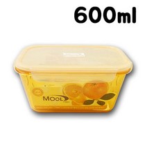 에이엘에스 IS 직사각 MOOL(물방울) 밀폐용기 600ml(복수 주문시 배송비 별도부과), 핑크