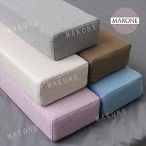 Makone 상표등록 린넨 침대 틈새 쿠션 이음새 롱 직사각 쿠션, 길이 200cm 베이지