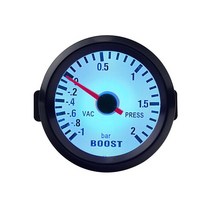 드래곤 게이지 자동차 2 "52mm 바 터보 부스트-1 ~ 진공 프레스 미터 블루 라이트 블랙 림 쉘 12V, Yibiao-6032BL_CHINA
