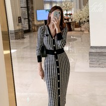라라벨 여성용 니트 원피스 티엔느 슬림 니트원피스 하객 하객룩