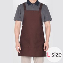 오투라이프에이프런 베이직 바리스타 기본형 앞치마, 브라운/빅사이즈