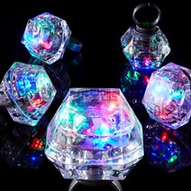 야광맨 LED 다이아몬드 반지 링 (1pcs) 파티 행사 소품, 1개