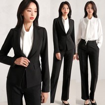 여성 바지 정장 세트 일자 셋업 수트 빅사이즈 면접 학생 유니폼 [심플형]