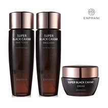 엔프라니 수퍼 블랙 캐비어 3종 토너+에멀전+크림, 엔프라니 블랙캐비어 토너에멀전크림 3종/350ml