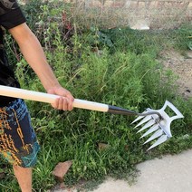 토양 터닝 도구 잔디 정원 벌초 잡초 제거 강철 곡괭이 괭이 잡초제거도구 황무지 개척, 손잡이 1.4m