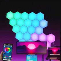 터치 센서 LED 야간 조명 민감한 육각형 LED 양자 램프 모듈식 육각형 창의적인 장식 벽 램프 1-24 PCs, 80.No Touch APP Control - 3 PC