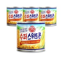 오뚜기 수퍼스위트콘(무가당) 옥수수캔 콘샐러드 340G 1개 콘샌드위치 옥수수캔요리, 4개