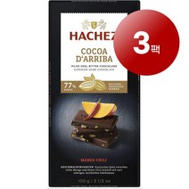 Hachez 하세스 독일 직배송 77% 카카오 다아리바 망고 초콜릿 바 100g Cocoa dArriba Tafel Mango schokolade, 3팩