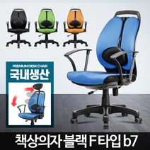 허리에 좋은 의자 공부방 사무실 게임방 전용 의자, 책상의자블랙 F타입 그린b7