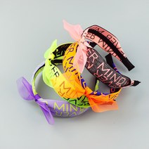 형광 네버마인드 반다나 머리띠 데일리머리띠 와이드헤어밴드