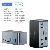 도킹스테이션 CABLETIME USB 도킹 스테이션 C 허브 4K 60Hz PD100W M.2 SSD 인클로저 RJ45 어댑터 1000Mbps USB3.0 워크 C390, [02] 16 Docking 5Gbps, 02 16 Docking 5Gbps