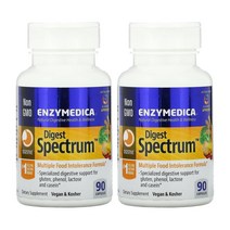 [2개] 엔자이메디카 다이제스트 스펙트럼 단백질 분해 효소 90베지캡슐 DDP4 아밀레이스 말타아제 아밀라아제 리파아제 프로테아제 락타아제 펙티나아제