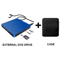 카드리더기 메모리외부 광학 USB DVD RW 노트북 버너 드라이브 SD/TF 카드 리더기 3.0 CD 플레이어 PC Mac, 04 Blue-B-Case