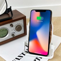 당일배송 거울 고성능 고속 무선 충전기 15w 케이블포함, 화이트