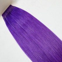 18인치 인모100% 스킬 땋기 전문가용 붙임머리 특수칼라 숱보충용 반반팩 소량 50가닥, 반반팩 50가닥, #퍼플(특수컬러)