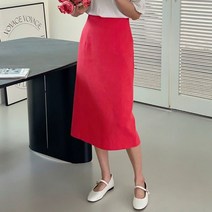 쓰리타임 / 린넨100% 베이직 트임 무지 베이직 롱 스커트