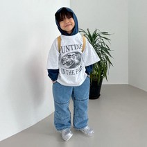 절개청팬츠 봄 유아바지 북유럽아동복 여아팬츠