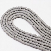 플랫 라운드 폴리머 클레이 비즈 칩 디스크 DIY 수제 보석 만들기 목걸이 찾기용 느슨한 스페이서 4mm 6mm, 6mm 350pieces1strand, gray