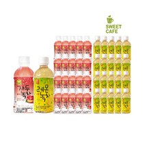 웰그린 스위트카페 녹차음료 340ml x 20PET 1박스 묶음 골라담기 자두 레몬 복숭아 블루베리 애플망고 또와몰53, 20+20개입(자두+레몬)