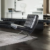 바르셀로나 체어 라운지의자 미스반데어로에 knoll barcelona chair, 블랙-PU(유광)