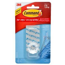 3M 코맨드 크리스탈훅 대형 다용도 벽걸이 17096 코멘드 커맨드 벽걸이 양면테이프 부착 걸이