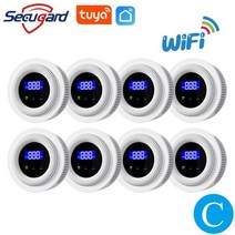 가스 탐지기 누출 경보기 산소 이산화탄소 측정기 복합 Tuya-WiFi 무선 가스 누출 감지기 433MHz LPG 누, 03 Option C 8pcs