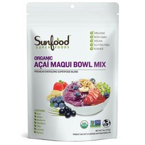 선푸드 아사이 마키 베리 파우더 가루 분말 170g Sunfood Superfoods Acai Maqui Bowl Mix Powder No Added Sugars, 1개, 200ml