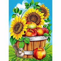 히여 보석 십자수 DIY 패키지 3D 90여종 도안 소형 중형 대형 시리즈, 1세트, 07. 해바리기 사과BH-131