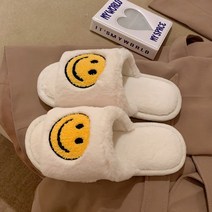 양 털 슬리퍼 새로운 카와이 만화 숙녀 집 모피 오픈 발가락 침실 귀여운 스마일 패턴 홈 여성 푹신한 슬라이드
