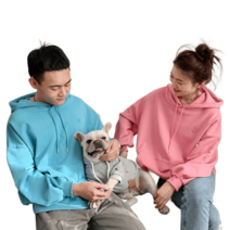 강아지견주커플룩 강아지커플룩 강아지시밀러룩 패밀리룩 개플룩 애견 소형견 옷 트윈, 핑크(기모)