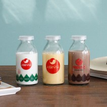 서울 우유 레트로 스타일 유리병 330ml, 밀크(초록)