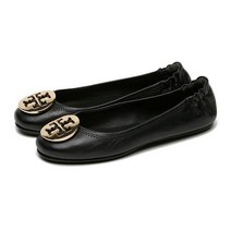 토리버치TORY BURCH 토리버치 여성 미니 트래블 발렛 블랙골드 플랫 슈즈 50393 013