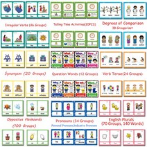 9 Groups 영어 문법 몬테소리 영어 단어 포켓 플래시 카드 영어 교육용 장난감을 배우는 아이들, 9 set