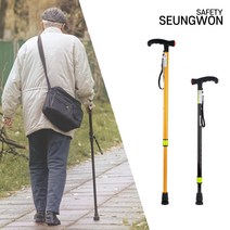 승원세이프티 노인 어르신 할머니 지팡이, 1개, 골드