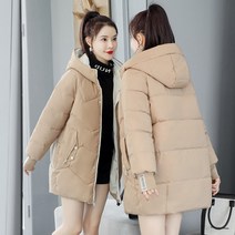 DFMEI 하프 기장 다운 점퍼 빅 사이즈 여성 후드 루즈 핏 보온 코트다 겨울 솜옷을 두텁게 하다