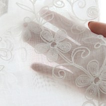 현관 자석 방충망 폴딩도어 모기장 셀프 시공 거실 식당 침실 꽃 화이트 얇은 명주 그물 창 쉬어 보일 커튼 주방 커튼에 대한 수 놓은 커튼 블라인드 문, 하얀색, w500xl250cm 1개, 4.로드 포켓